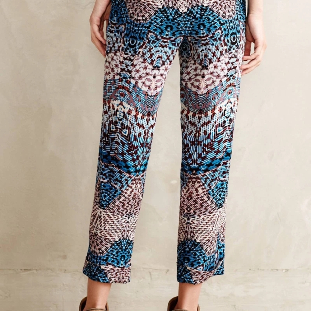 Anthropologie Elevenes Lanikai Cuffed Cropped Trousers Women Size 6